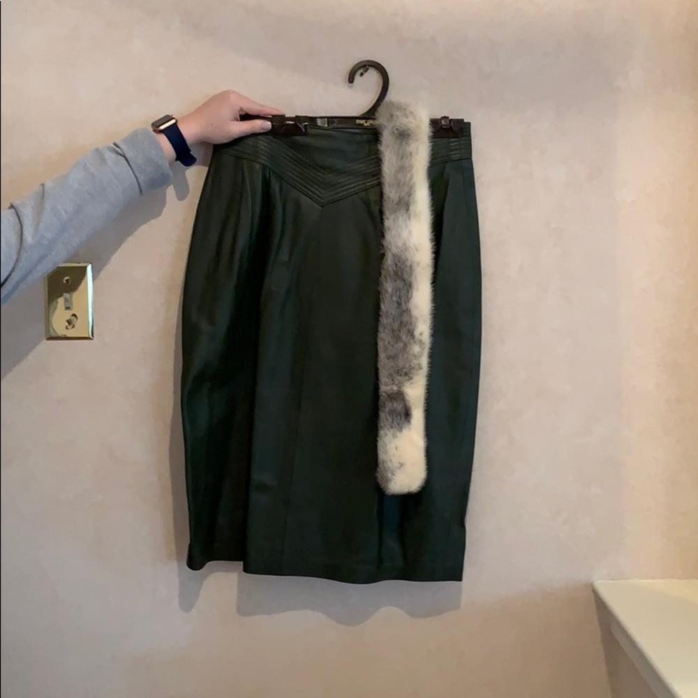 Leather pencil skirt